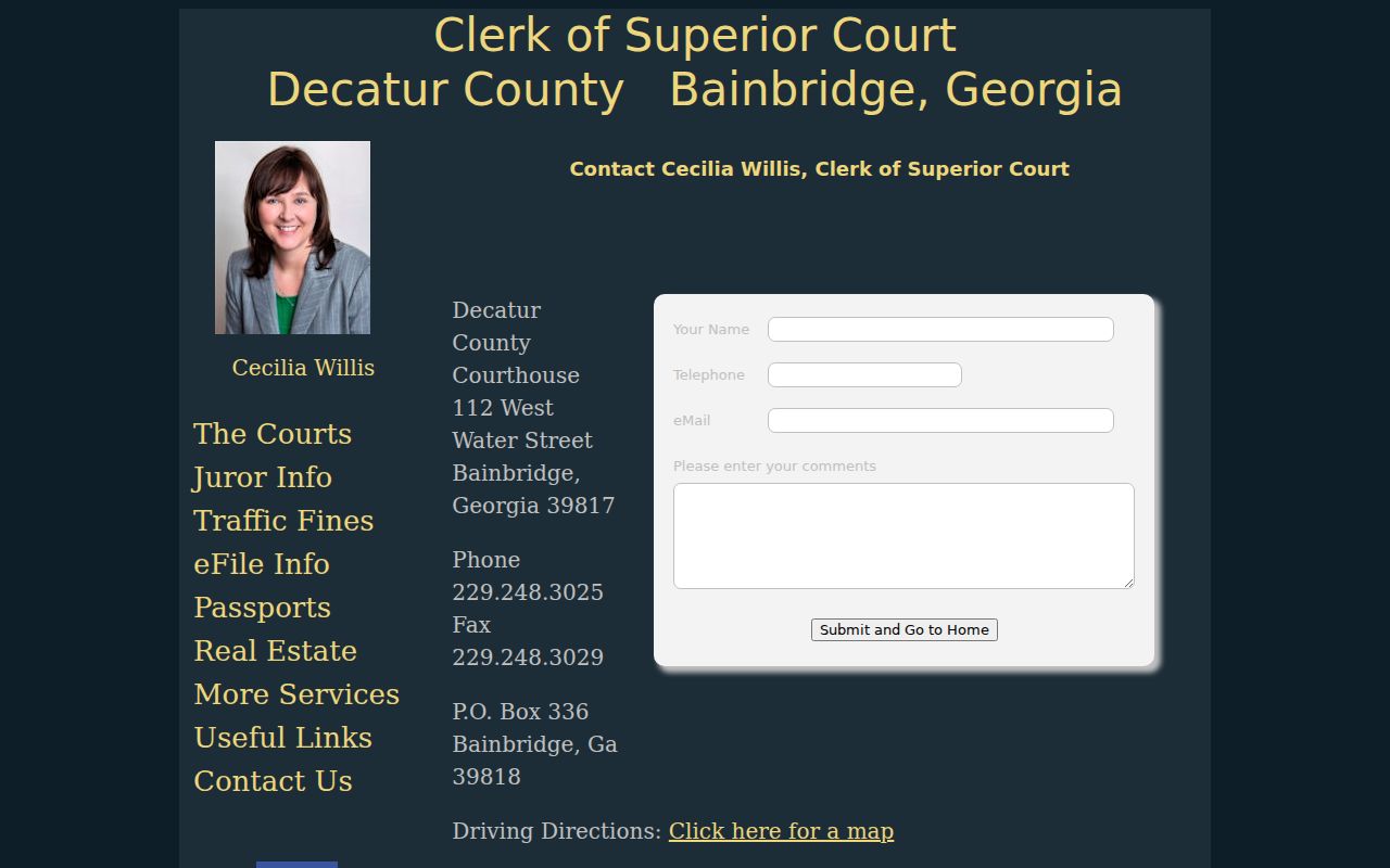 Decatur County warrant lookup clerk courthouse contact