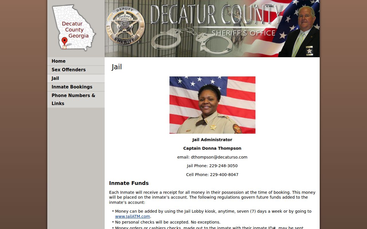 Decatur County warrant lookup bond and jail information