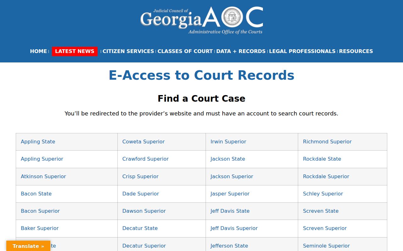 Decatur County arrest warrant Georgia court records access