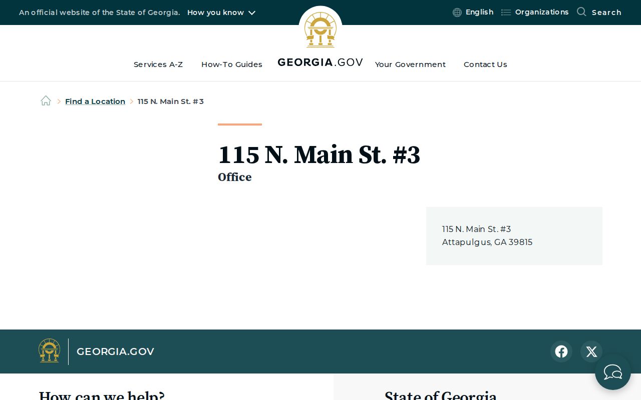 Georgia official Attapulgus municipal location listing