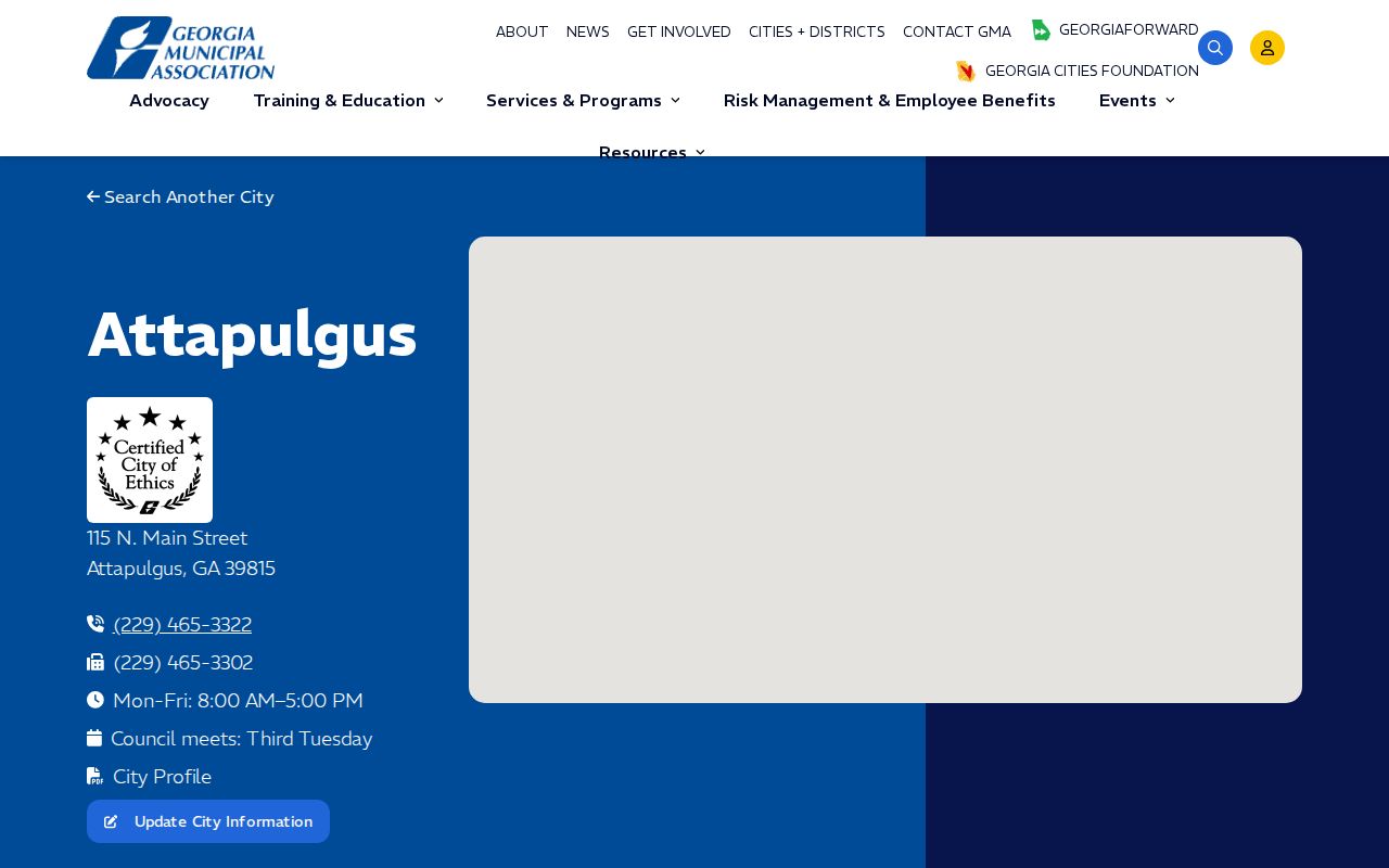 Official Attapulgus municipal profile and city contact